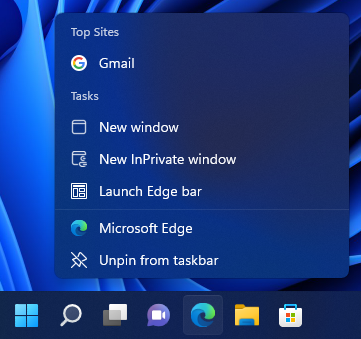 Taskbar JumpList